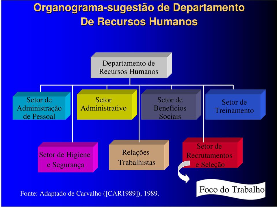 Sociais Setor de Treinamento Setor de Higiene e Segurança Relações Trabalhistas Setor