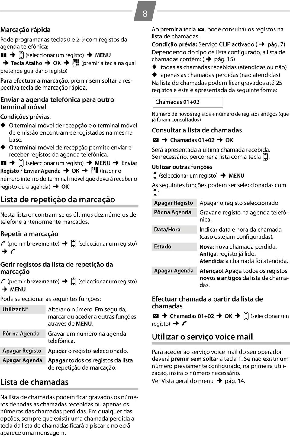 Enviar a agenda telefónica para outro terminal móvel Condições prévias: O terminal móvel de recepção e o terminal móvel de emissão encontram-se registados na mesma base.