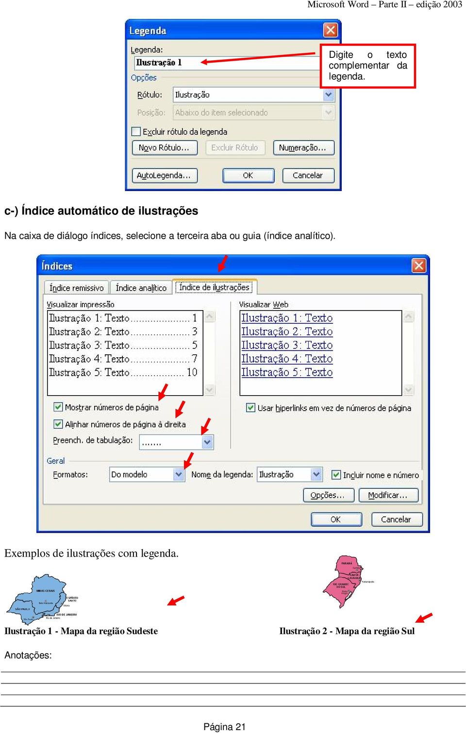 selecione a terceira aba ou guia (índice analítico).