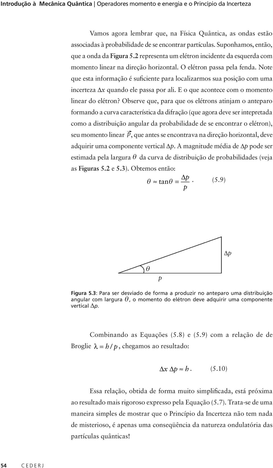 Note que est informção é suficiente pr loclizrmos su posição com um incertez x qundo ele pss por li. E o que contece com o momento liner do elétron?