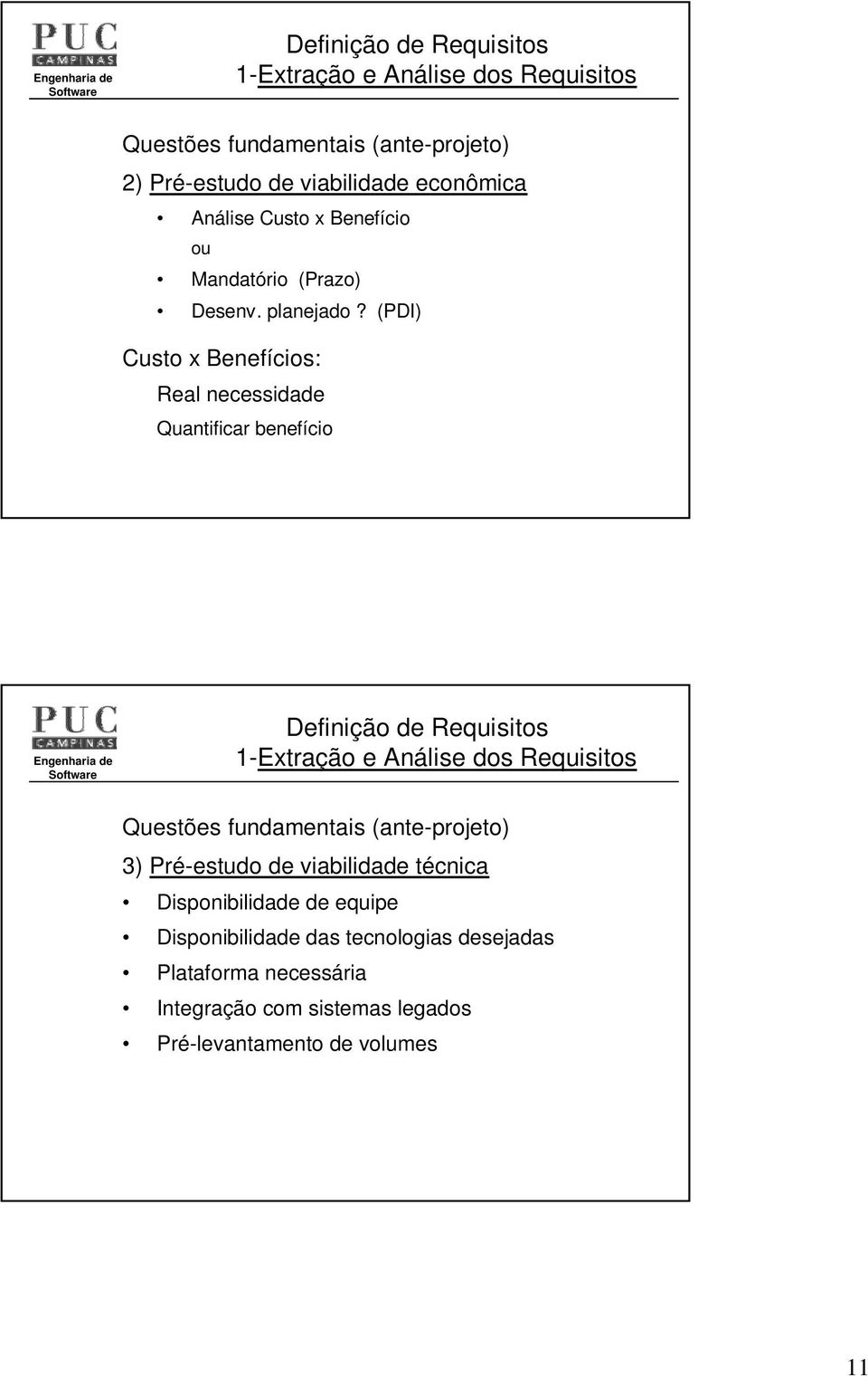 (PDI) Custo x Benefícios: Real necessidade Quantificar benefício 1-Extração e Análise dos Requisitos Questões fundamentais