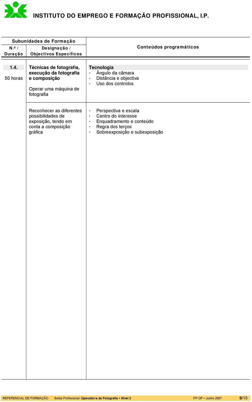 em conta a composição gráfica Perspectiva e escala Centro do interesse Enquadramento e conteúdo Regra dos terços