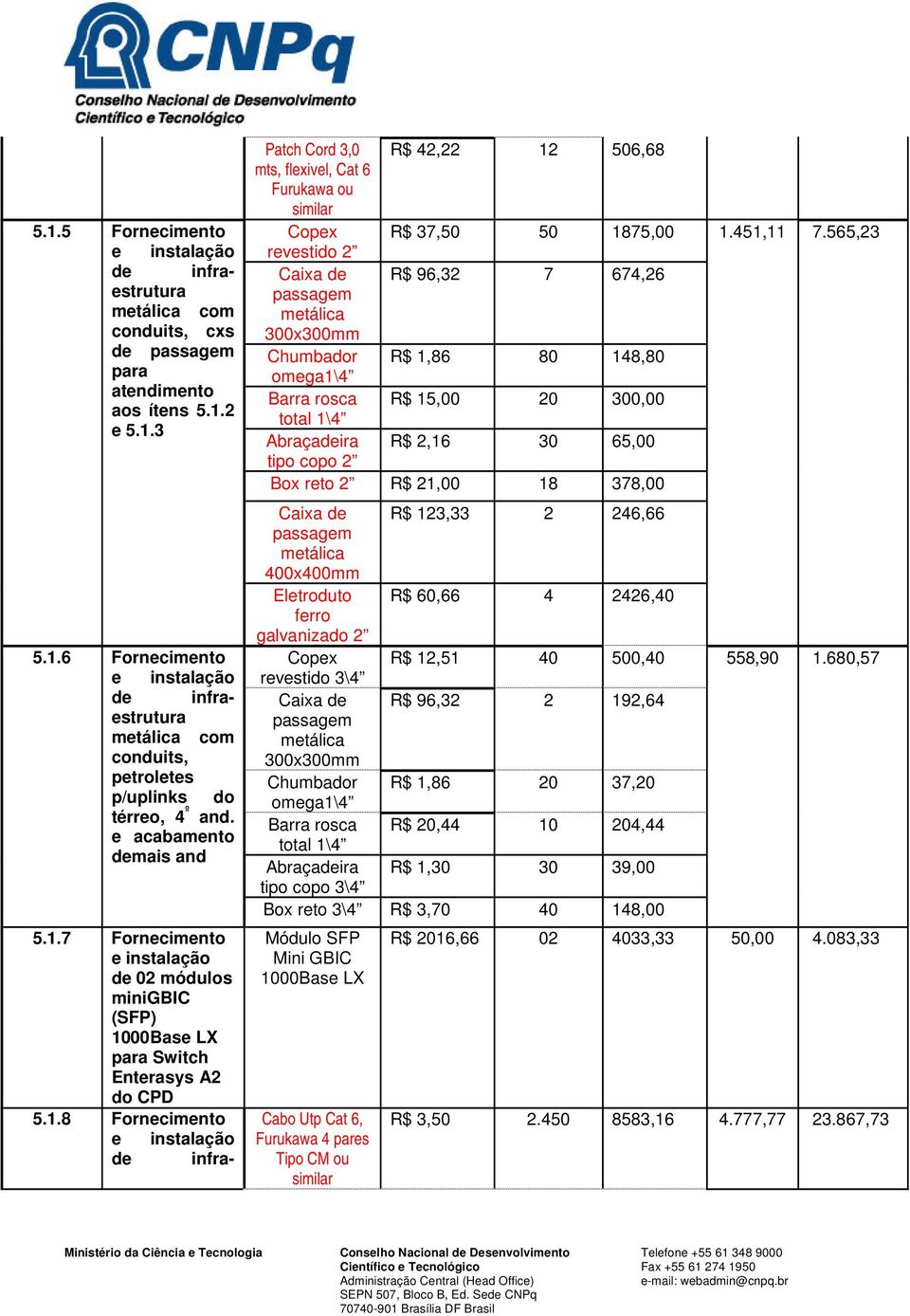 7 Fornecimento de 02 módulos minigbic (SFP) 10