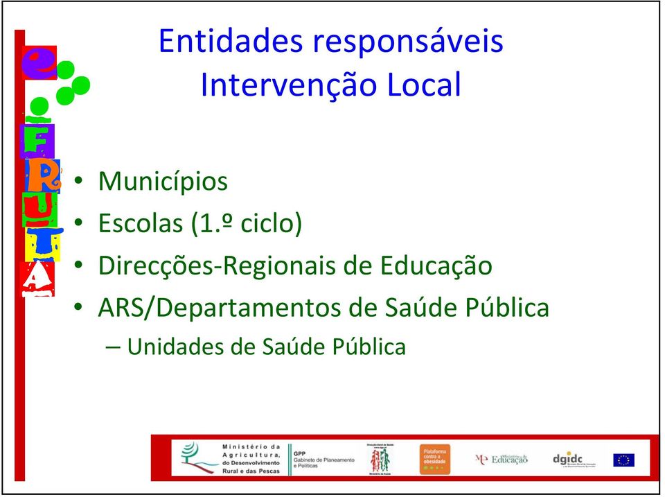 º ciclo) Direcções Regionais de Educação