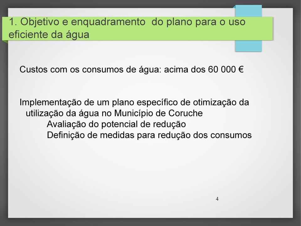 específico de otimização da utilização da água no Município de Coruche