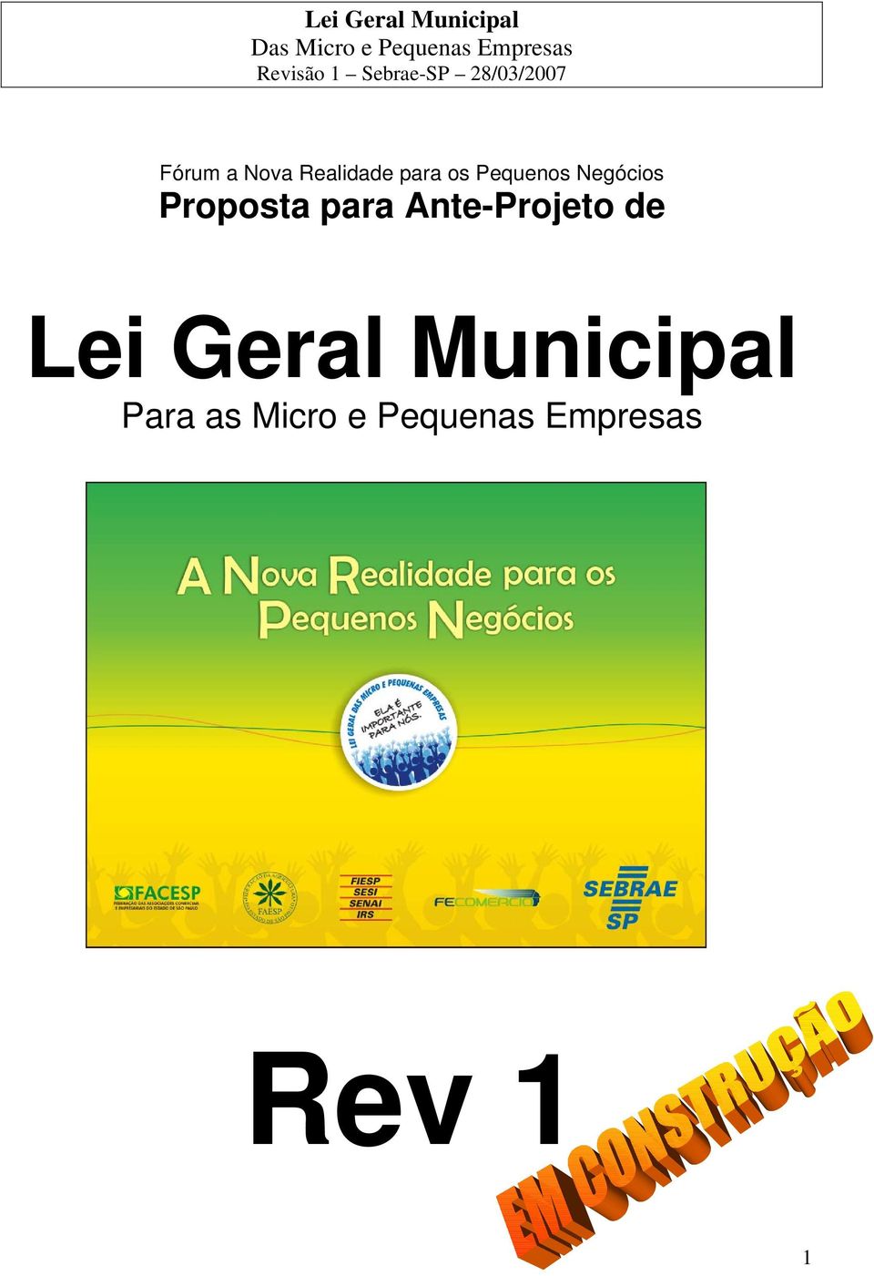 Ante-Projeto de Lei Geral