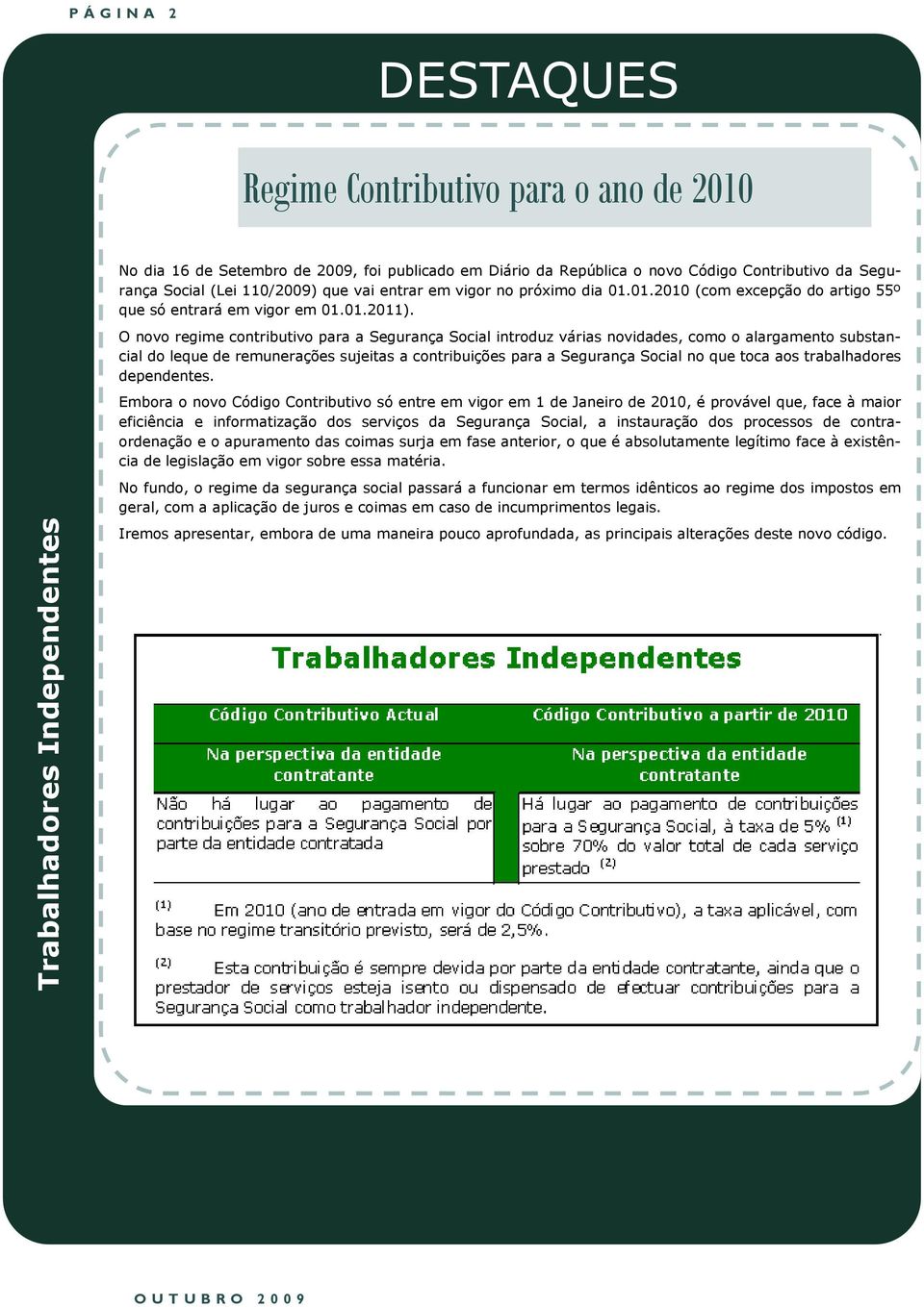 O novo regime contributivo para a Segurança Social introduz várias novidades, como o alargamento substancial do leque de remunerações sujeitas a contribuições para a Segurança Social no que toca aos