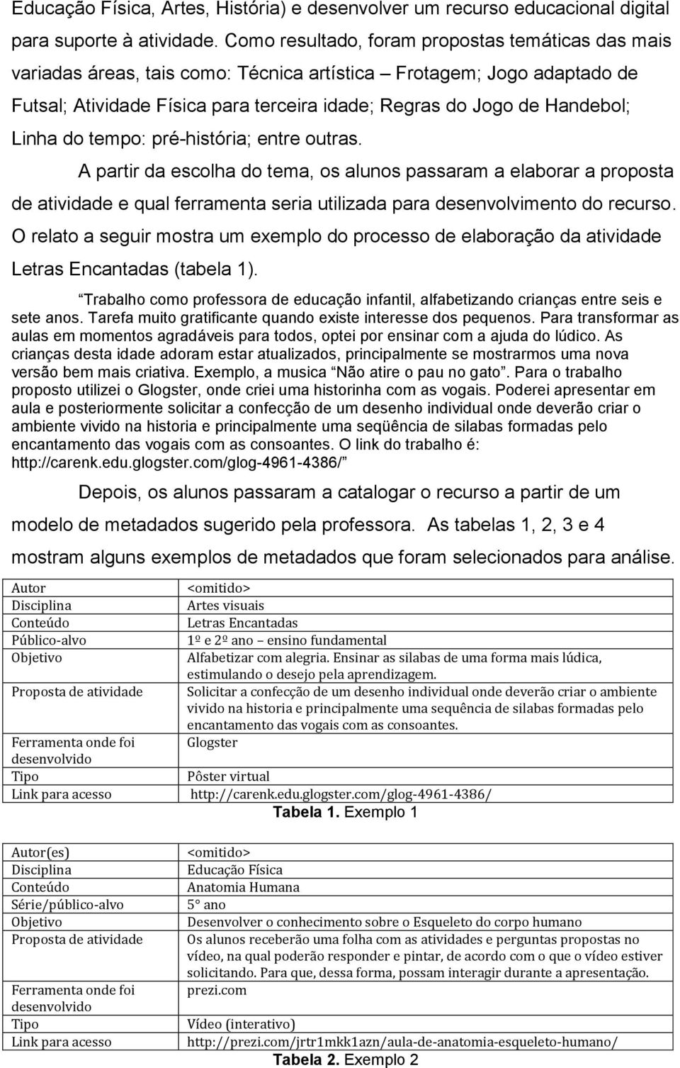 Linha do tempo: pré-história; entre outras. A partir da escolha do tema, os alunos passaram a elaborar a proposta de atividade e qual ferramenta seria utilizada para desenvolvimento do recurso.