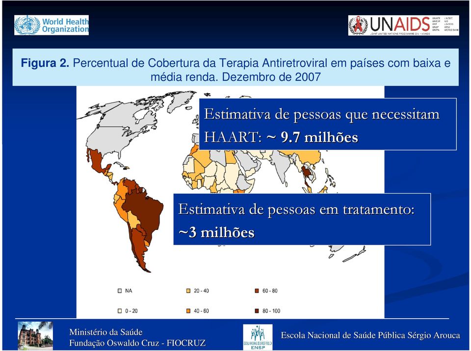 países com baixa e média renda.