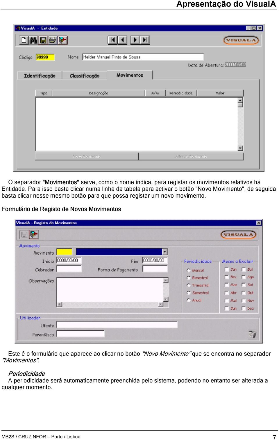 registar um novo movimento.