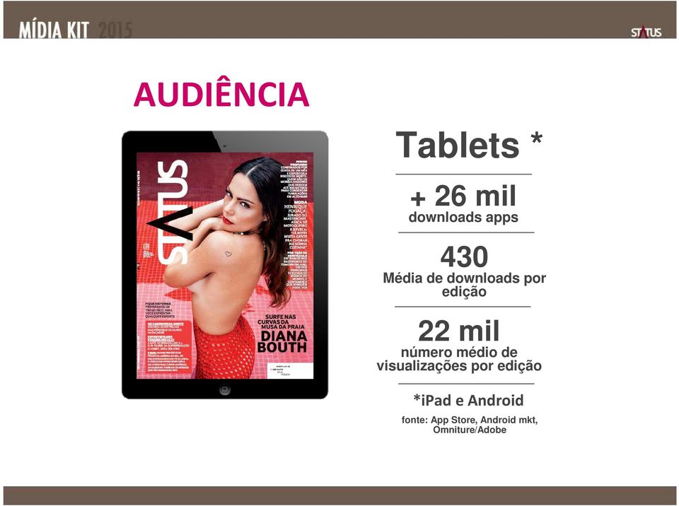 número médio de visualizações por edição *ipad