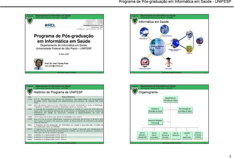 do Paciente SAD móvel 6 Maio 2007 Guidelines Prof. Dr. Ivan Torres Pisa ivan.pisa@unifesp.br Informação Digital Educação http://www.