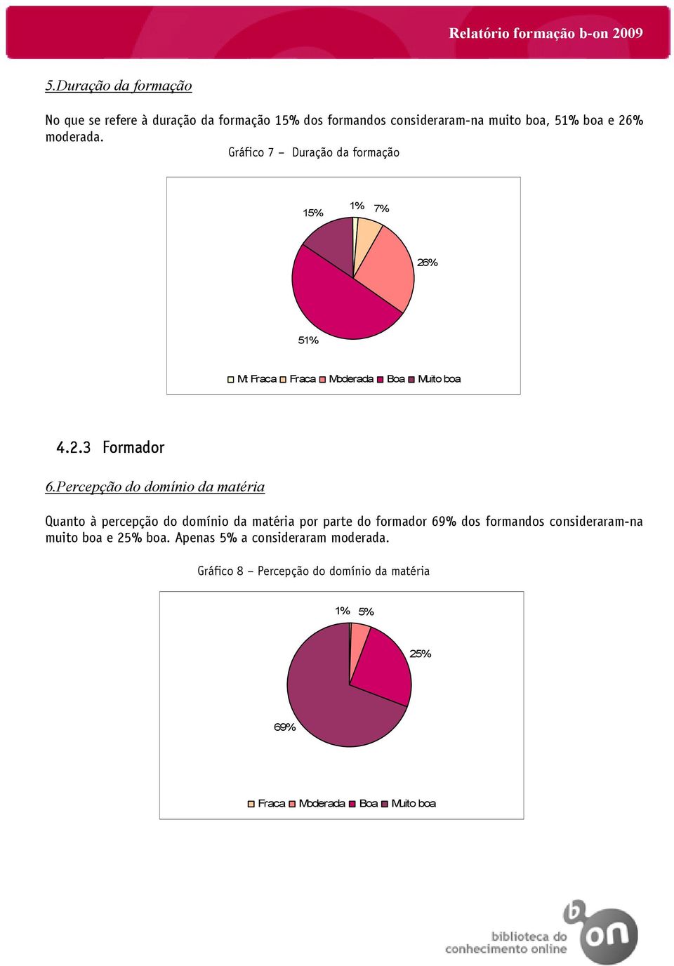 Percepção do domínio da matéria Quanto à percepção do domínio da matéria por parte do formador 69% dos formandos