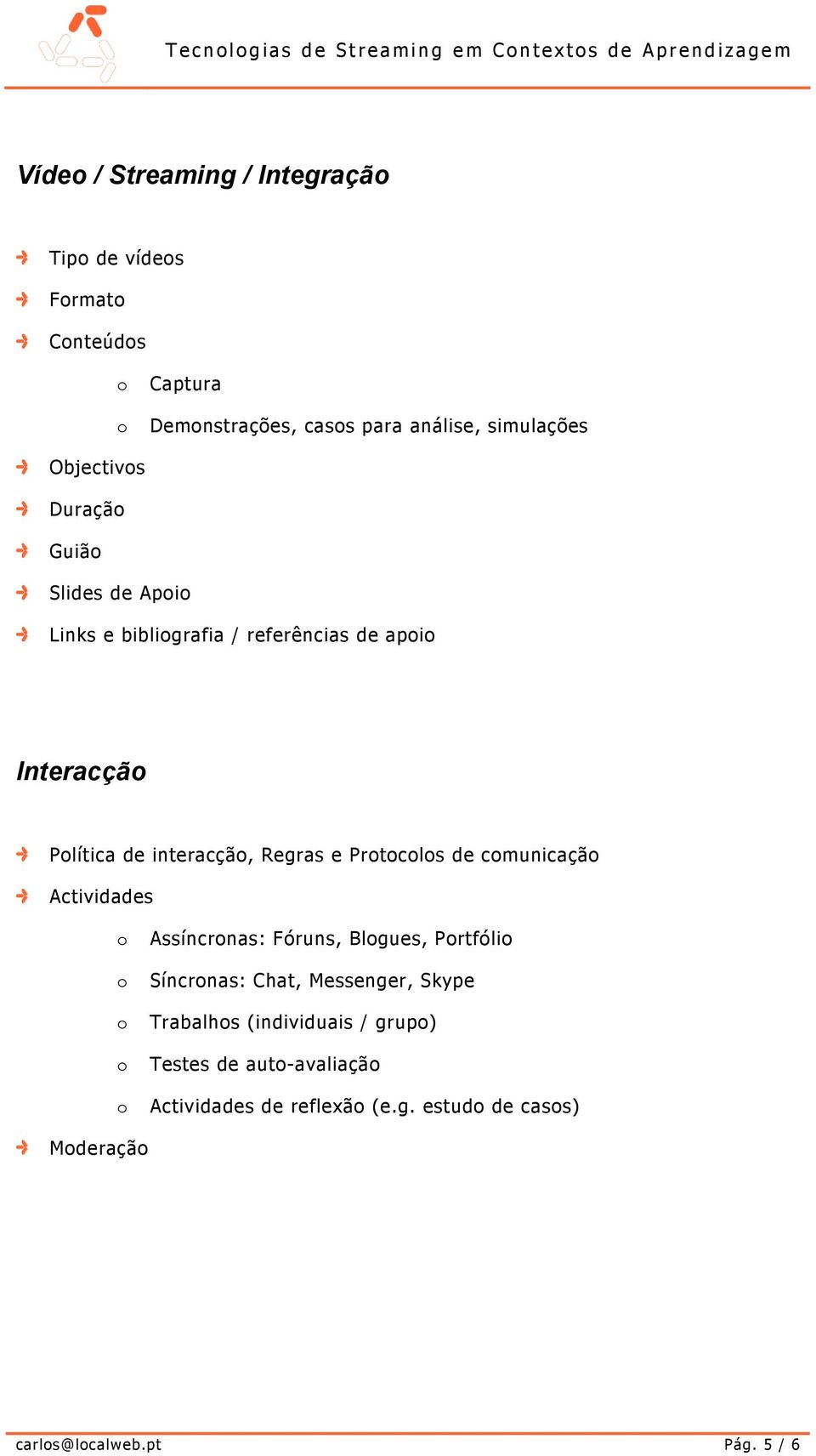 interacçã, Regras e Prtcls de cmunicaçã Actividades Assíncrnas: Fóruns, Blgues, Prtfóli Síncrnas: Chat, Messenger, Skype