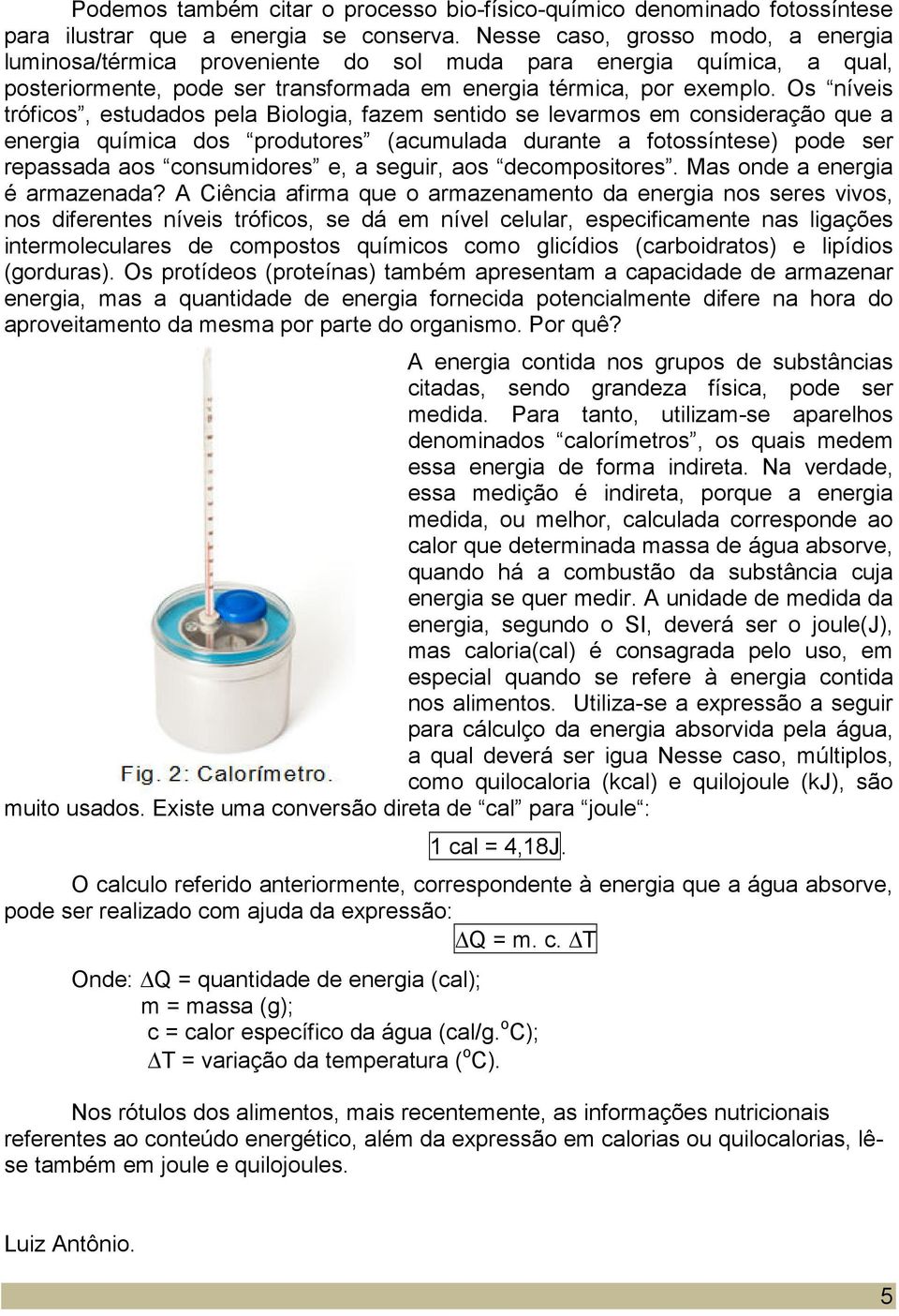 Os níveis tróficos, estudados pela Biologia, fazem sentido se levarmos em consideração que a energia química dos produtores (acumulada durante a fotossíntese) pode ser repassada aos consumidores e, a