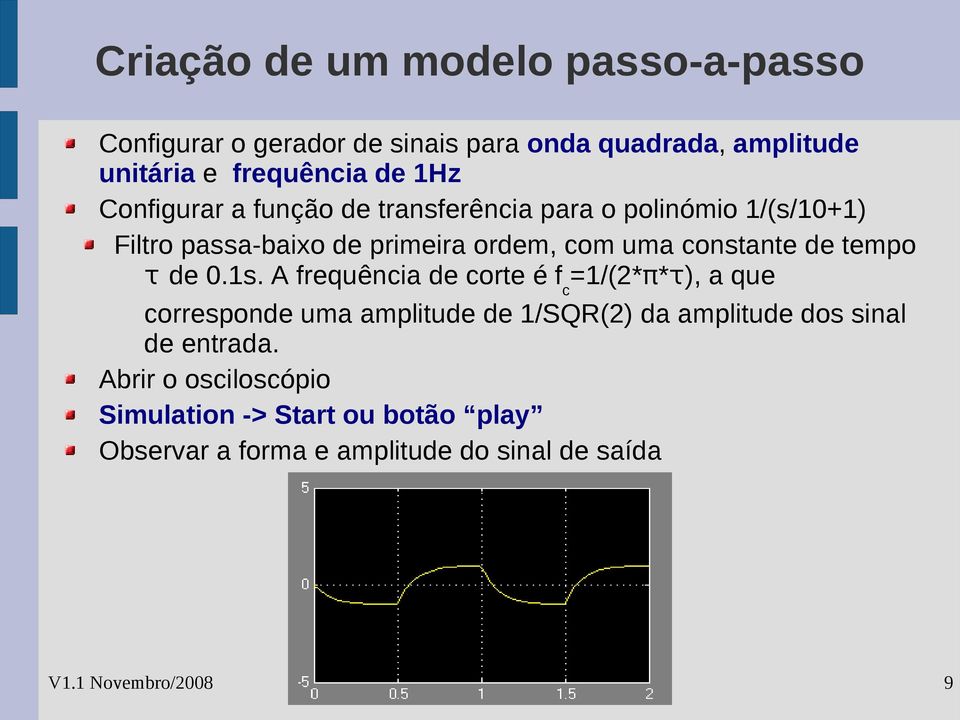 constante de tempo τ de 0.1s.