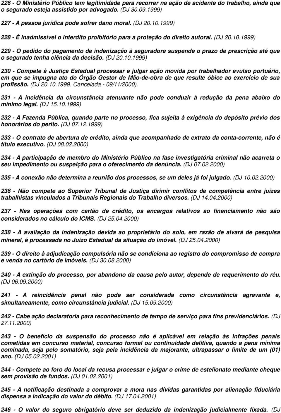 1999) 228 - É inadmissível o interdito proibitório para a proteção do direito autoral. (DJ 20.10.