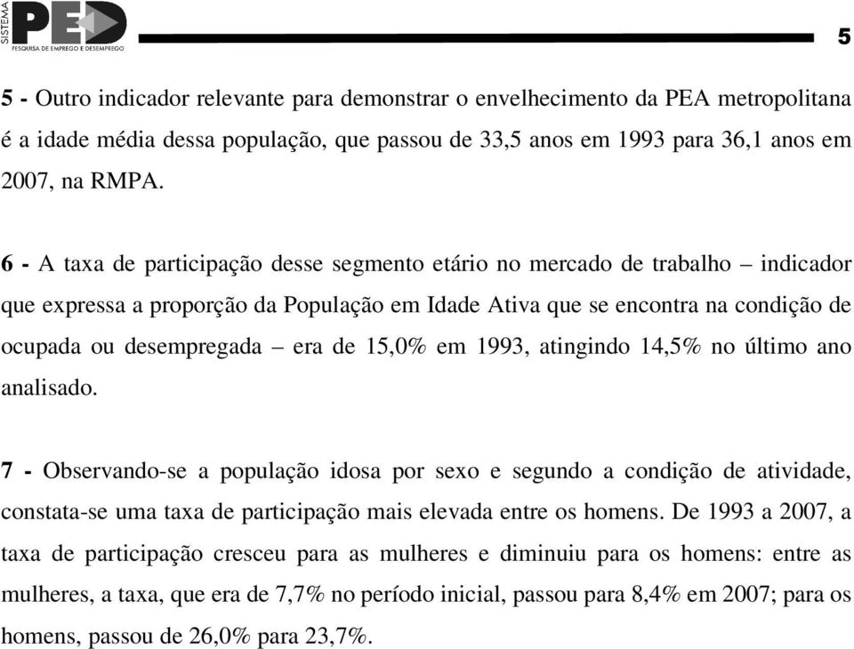 15,0% em 1993, atingindo 14,5% no último ano analisado.