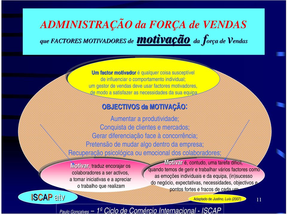 Pretensão de mudar algo dentro da empresa; Recuperação psicológica ou emocional dos colaboradores; Motivar, traduz encorajar os colaboradores a ser activos, a tomar iniciativas e a apreciar o