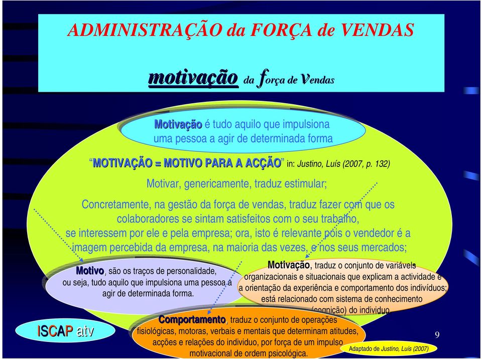 pela empresa; ora, isto é relevante pois o vendedor é a imagem percebida da empresa, na maioria das vezes, e nos seus mercados; Motivação, traduz o conjunto de variáveis organizacionais e