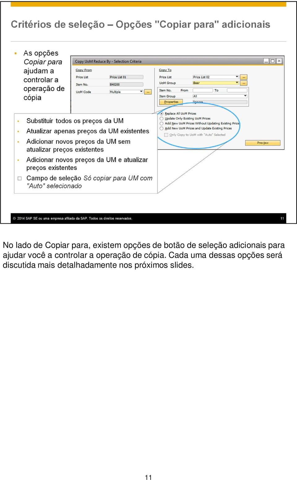 operação de cópia.