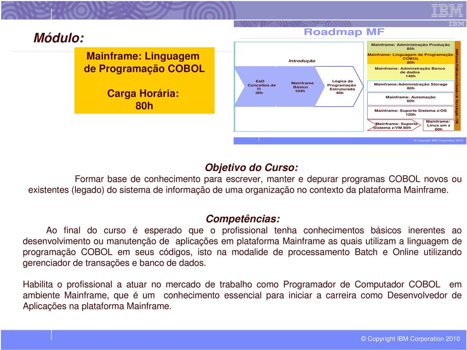 Ao final do curso é esperado que o profissional tenha conhecimentos básicos inerentes ao desenvolvimento ou manutenção de aplicações em plataforma as quais utilizam a linguagem de programação em seus