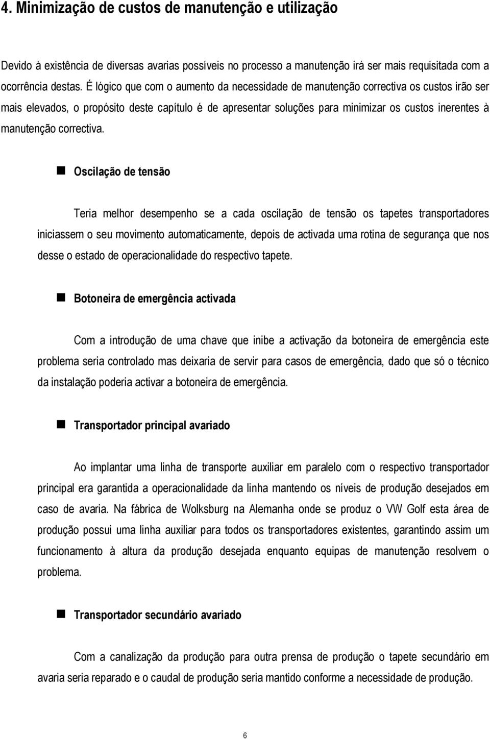 manutenção correctiva.