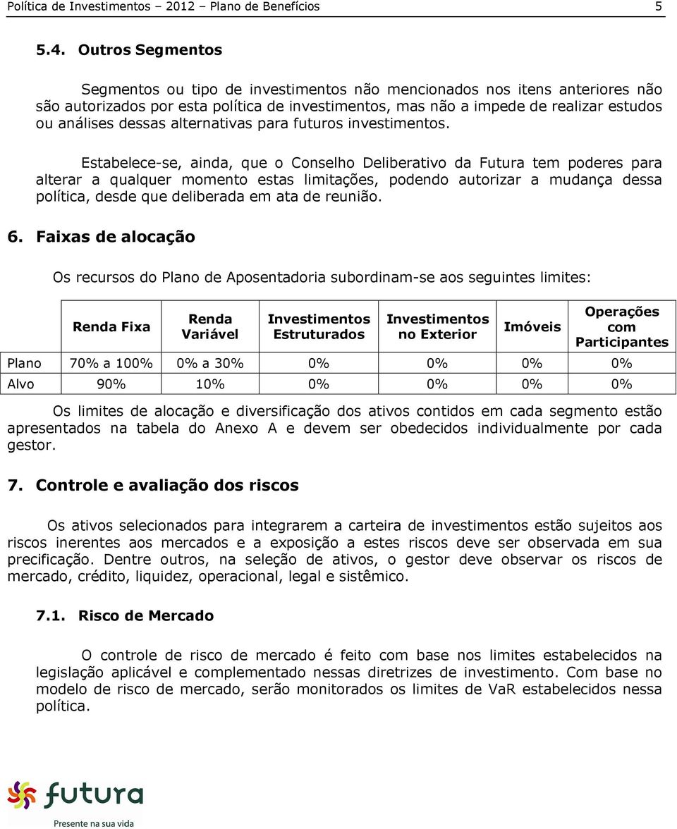 dessas alternativas para futuros investimentos.