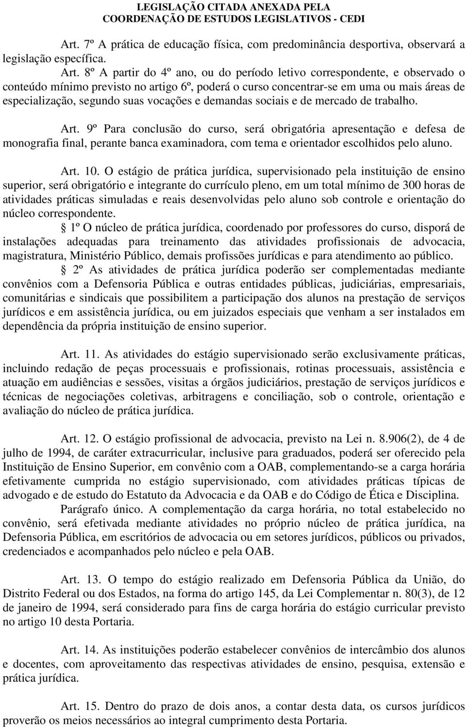 vocações e demandas sociais e de mercado de trabalho. Art.