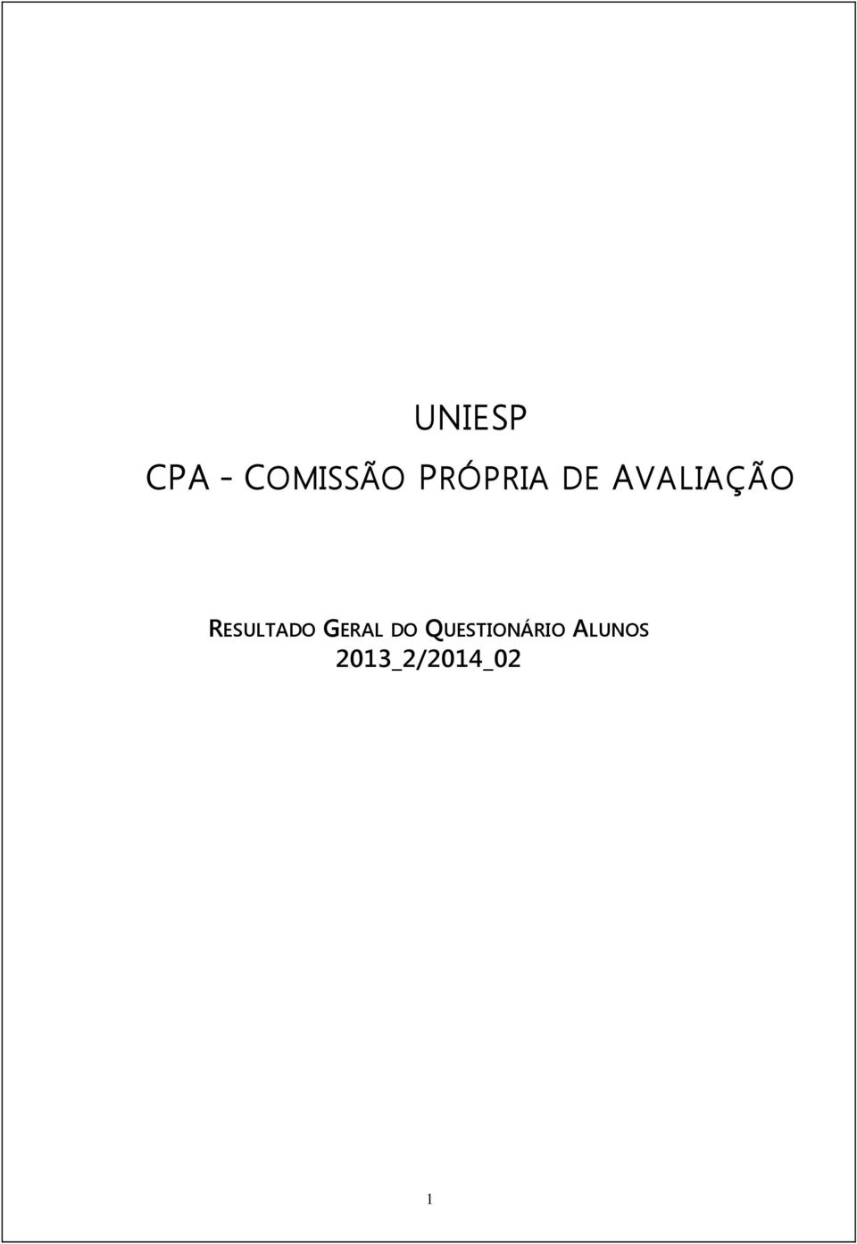 RESULTADO GERAL DO