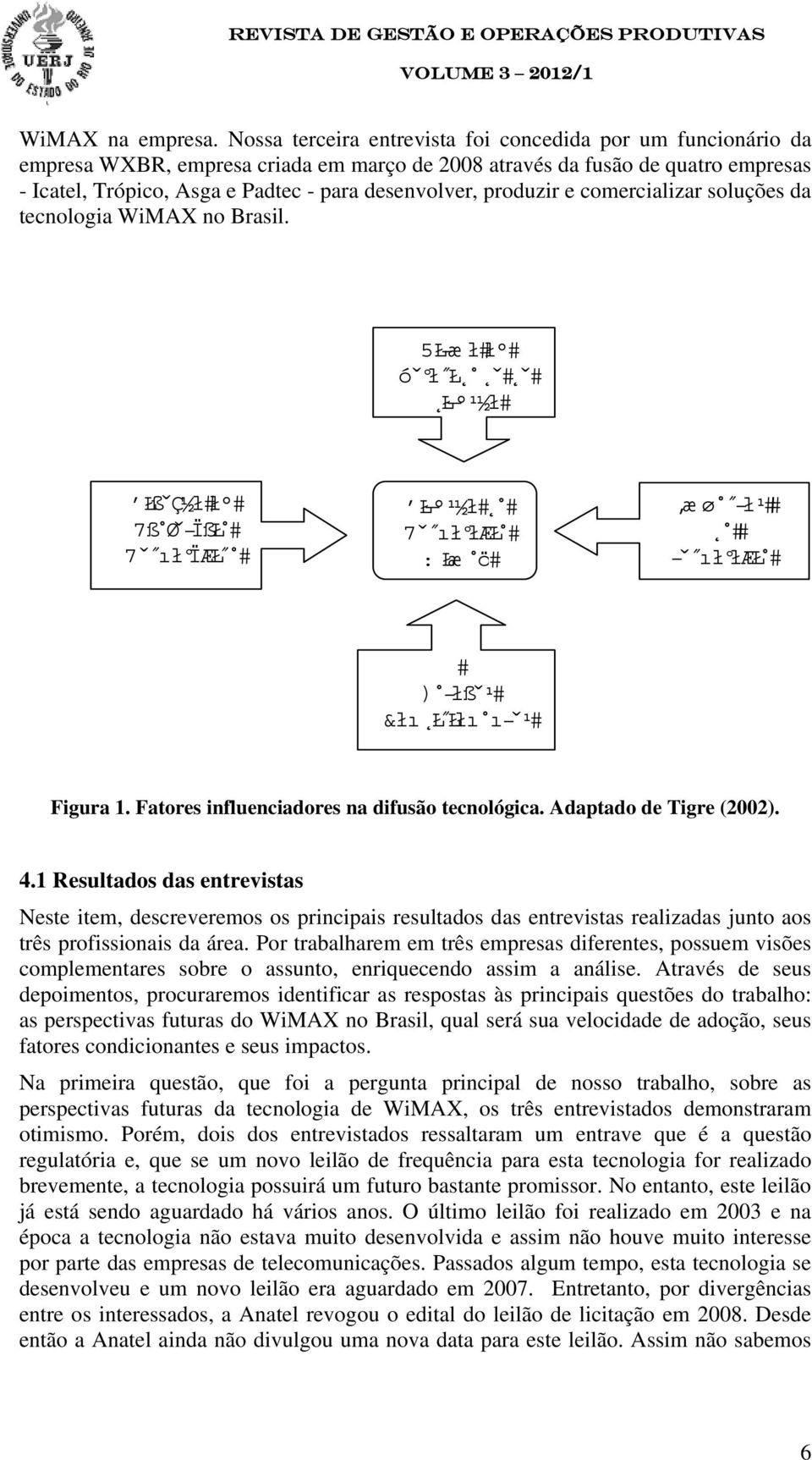 produzir e comercializar soluções da tecnologia WiMAX no Brasil. Figura 1. Fatores influenciadores na difusão tecnológica. Adaptado de Tigre (2002). 4.