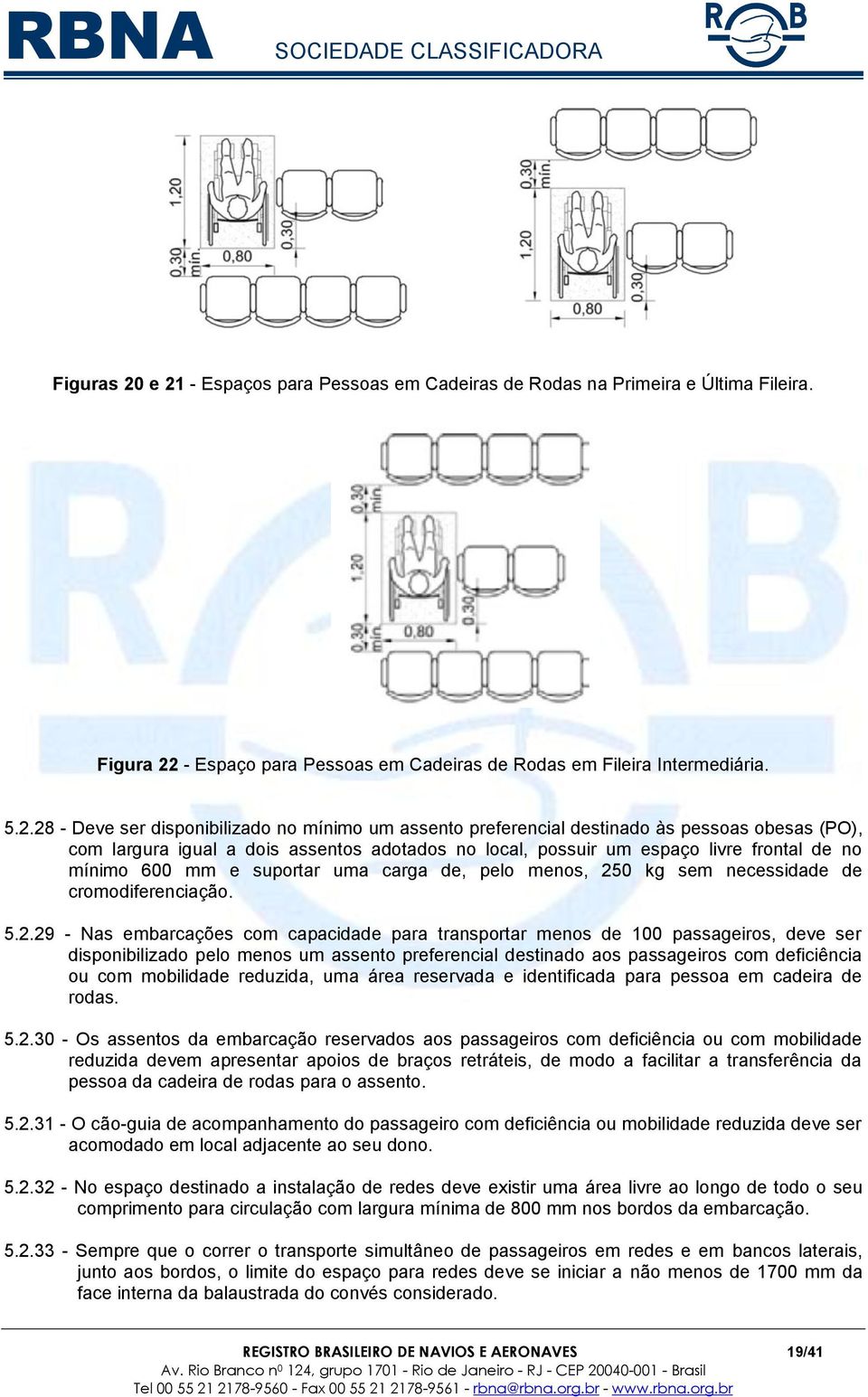 mínimo um assento preferencial destinado às pessoas obesas (PO), com largura igual a dois assentos adotados no local, possuir um espaço livre frontal de no mínimo 600 mm e suportar uma carga de, pelo