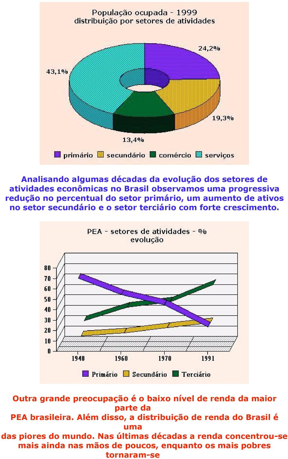 Outra grande preocupação é o baixo nível de renda da maior parte da PEA brasileira.