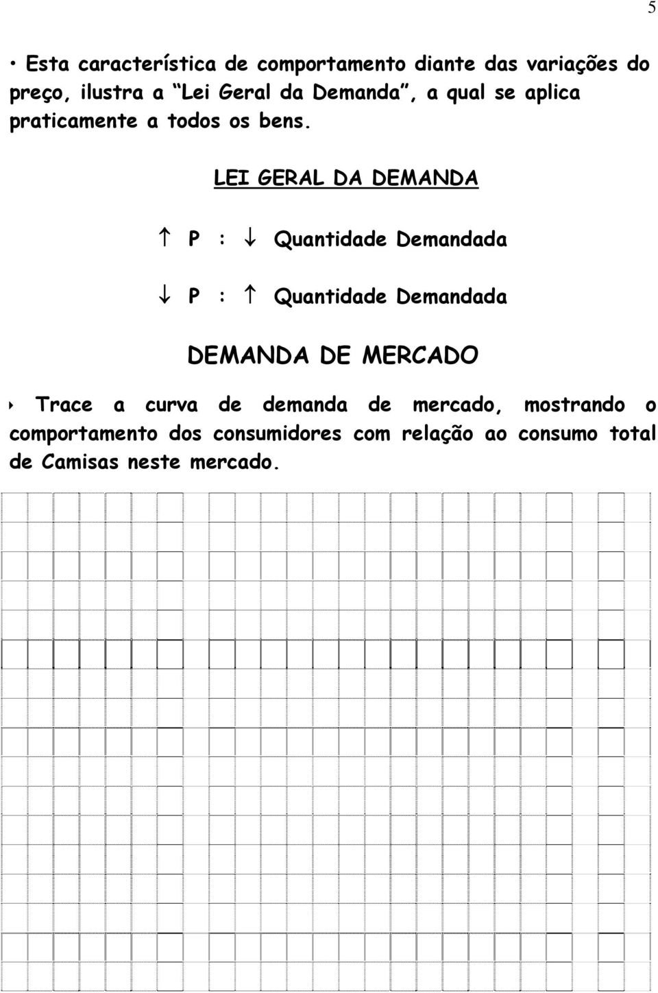 LEI GERAL DA DEMANDA P : Quantidade Demandada P : Quantidade Demandada DEMANDA DE MERCADO