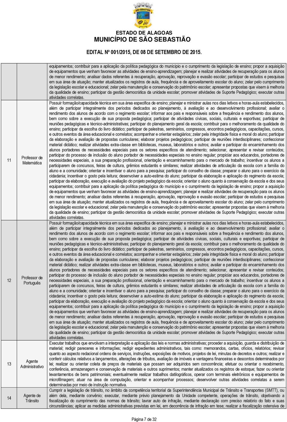 analisar dados referentes à recuperação, aprovação, reprovação e evasão escolar; participar de estudos e pesquisas em sua área de atuação; manter atualizados os registros de aula, frequência e de