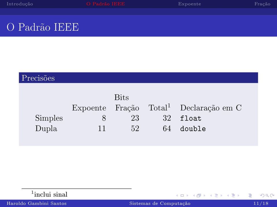 float Dupla 11 52 64 double 1 inclui sinal