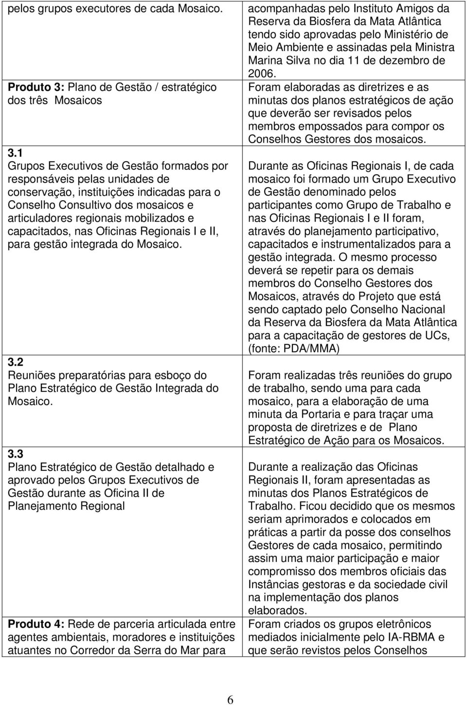 capacitados, nas Oficinas Regionais I e II, para gestão integrada do Mosaico. 3.