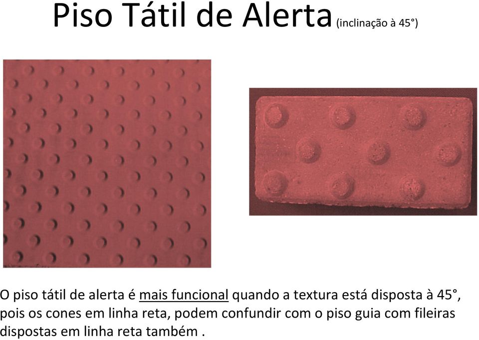 estádisposta à45, pois os cones em linha reta, podem