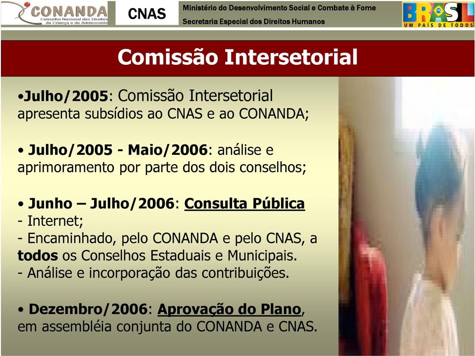 Pública - Internet; - Encaminhado, pelo CONANDA e pelo CNAS, a todos os Conselhos Estaduais e Municipais.