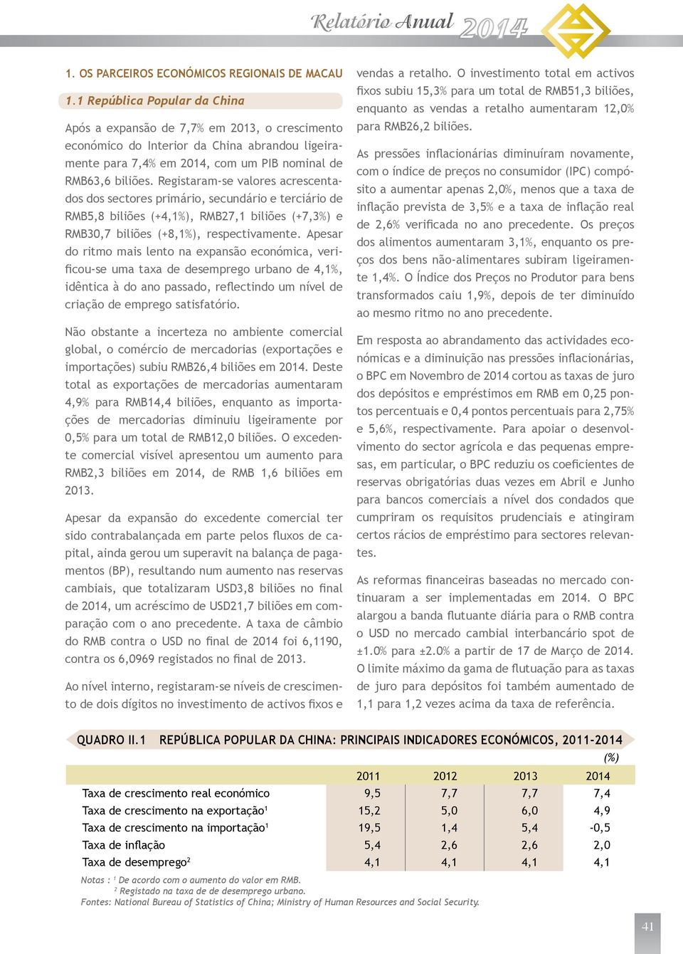 Registaram-se valores acrescentados dos sectores primário, secundário e terciário de RMB5,8 biliões (+4,1%), RMB27,1 biliões (+7,3%) e RMB30,7 biliões (+8,1%), respectivamente.