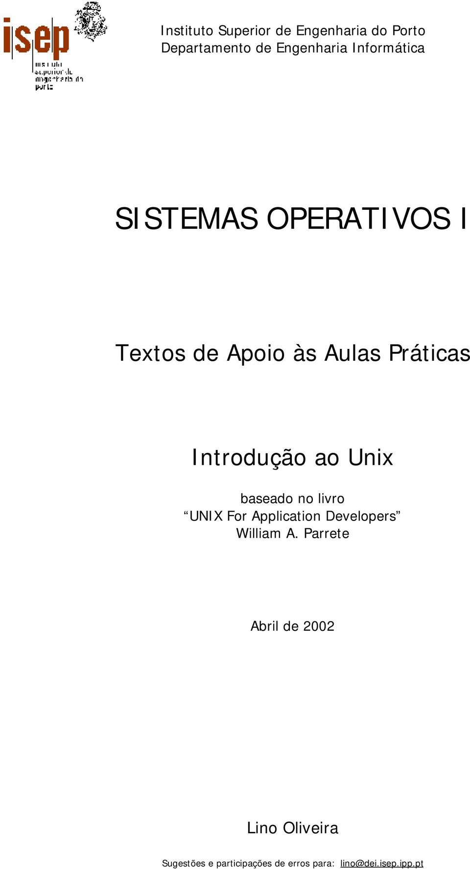 UNIX For Application Developers William A.