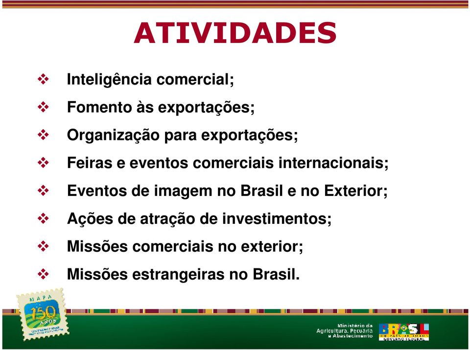 internacionais; Eventos de imagem no Brasil e no Exterior; Ações de