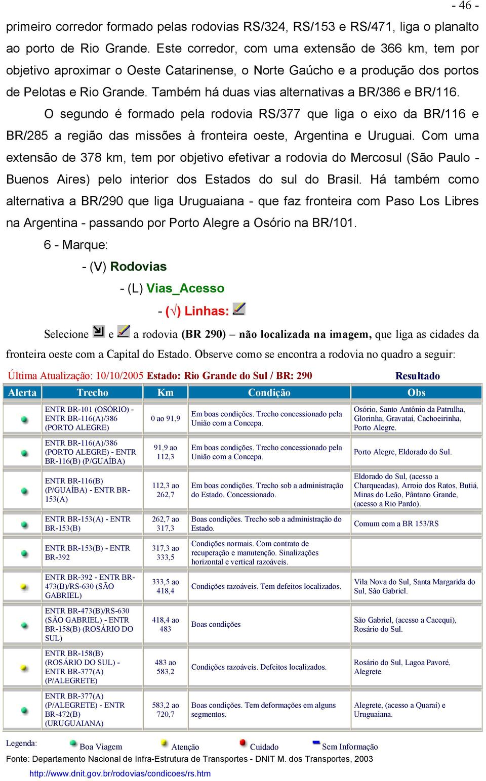 Também há duas vias alternativas a BR/386 e BR/116. O segundo é formado pela rodovia RS/377 que liga o eixo da BR/116 e BR/285 a região das missões à fronteira oeste, Argentina e Uruguai.