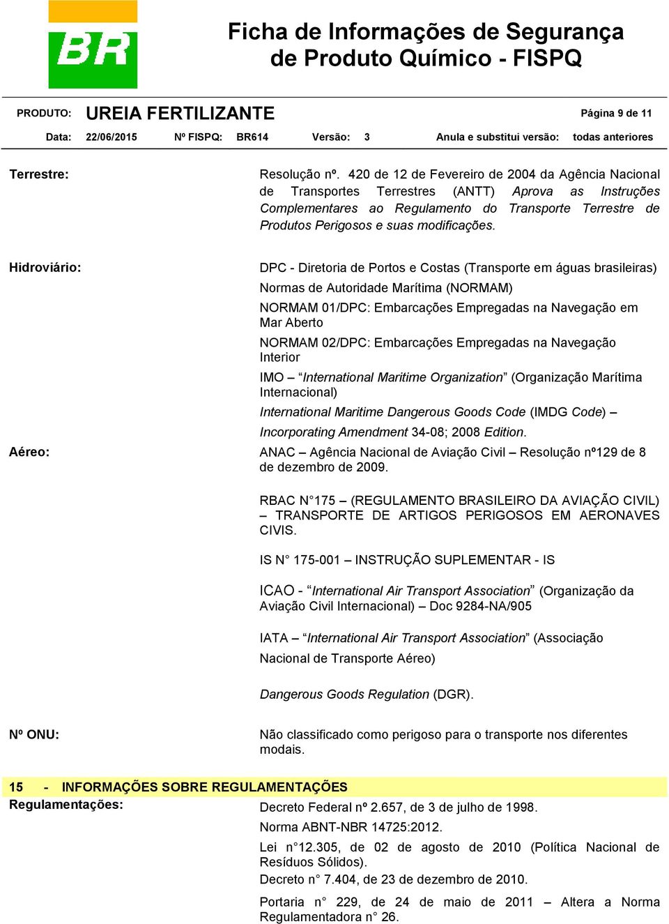 modificações.