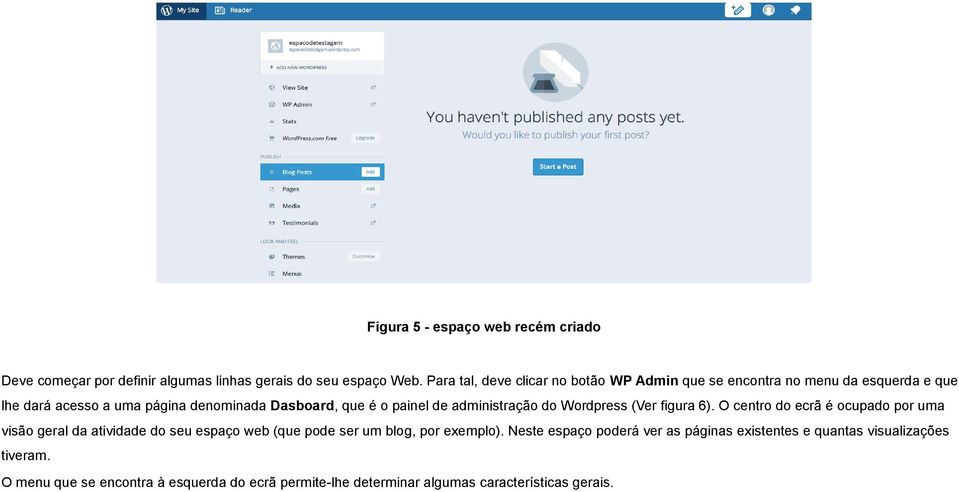 painel de administração do Wordpress (Ver figura 6).