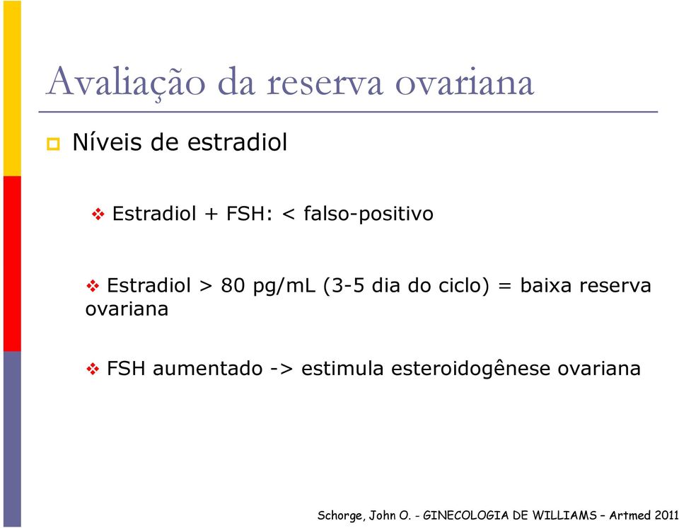 baixa reserva ovariana FSH aumentado -> estimula
