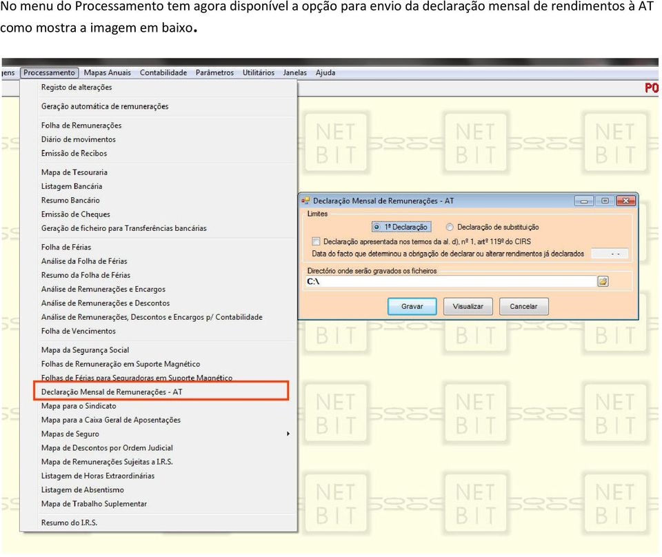 envio da declaração mensal de