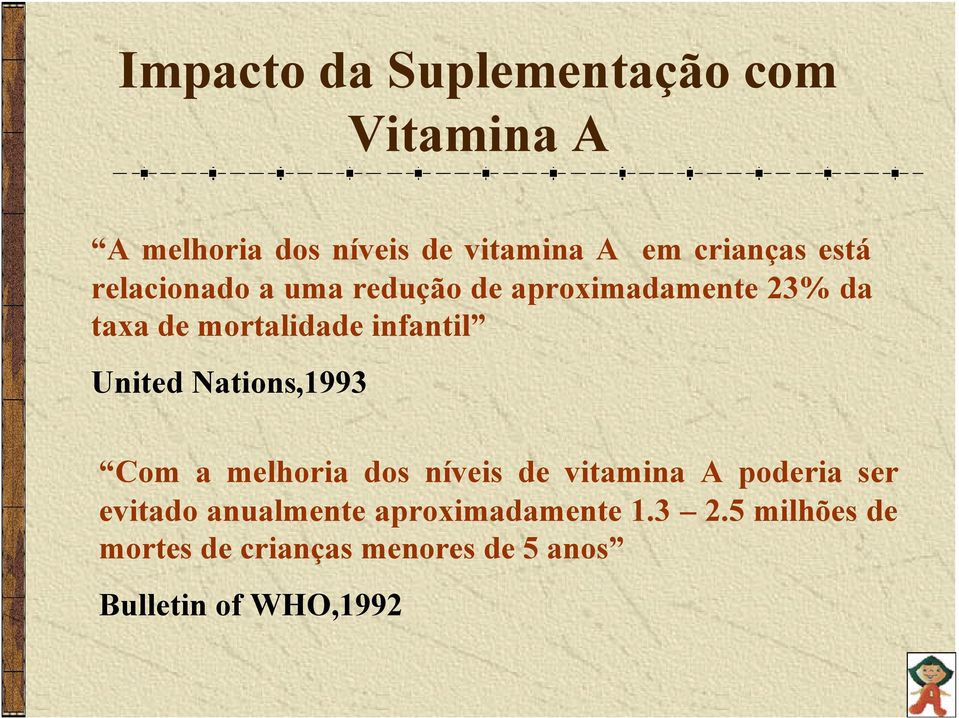 United Nations,1993 Com a melhoria dos níveis de vitamina A poderia ser evitado