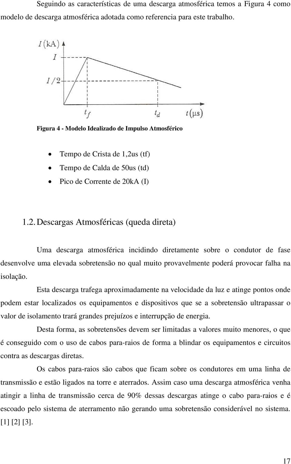 s (tf) Tempo de Calda de 50us (td) Pico de Corrente de 20