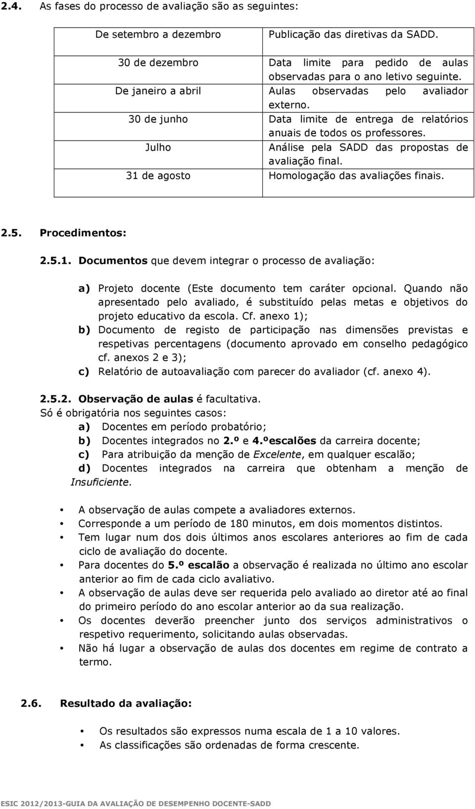 31 de agosto Homologação das avaliações finais. 2.5. Procedimentos: 2.5.1. Documentos que devem integrar o processo de avaliação: a) Projeto docente (Este documento tem caráter opcional.